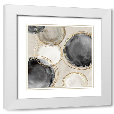Rings of Black II White Modern Wood Framed Art Print with Double Matting by Peal, Emma