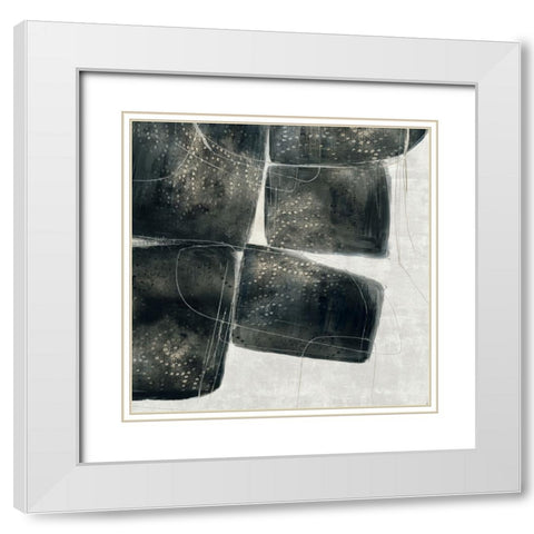 Shapes of Lacy II White Modern Wood Framed Art Print with Double Matting by Peal, Emma