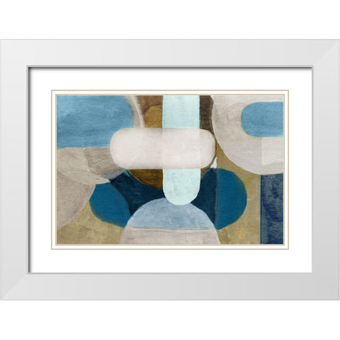 Hues of Indgio I  White Modern Wood Framed Art Print with Double Matting by Pattinian, Merri