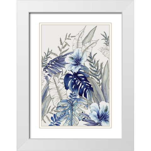 Blue Tropical Forest I  White Modern Wood Framed Art Print with Double Matting by Black, Alex