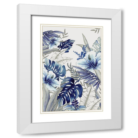 Blue Tropical Forest II  White Modern Wood Framed Art Print with Double Matting by Black, Alex