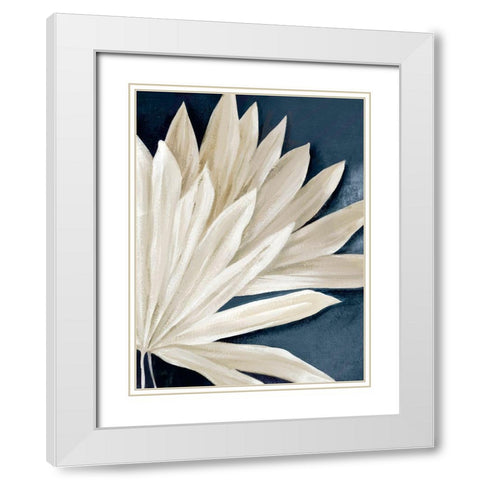 Blue Dry Palms II White Modern Wood Framed Art Print with Double Matting by Black, Alex
