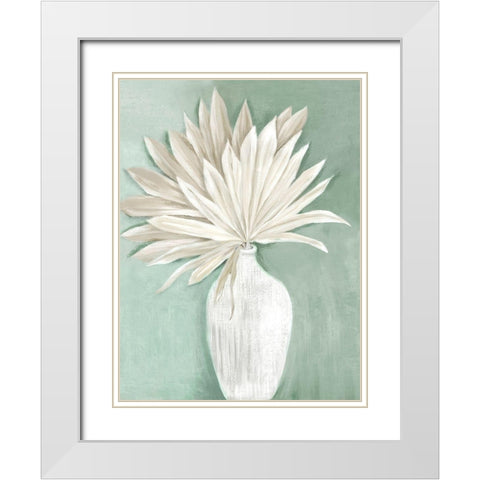Sandy Boho Dry Palms II White Modern Wood Framed Art Print with Double Matting by Black, Alex