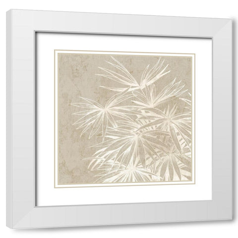 Palm Light I White Modern Wood Framed Art Print with Double Matting by Black, Alex