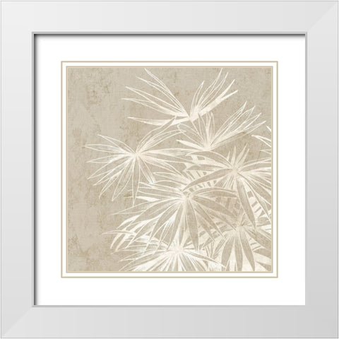 Palm Light I White Modern Wood Framed Art Print with Double Matting by Black, Alex