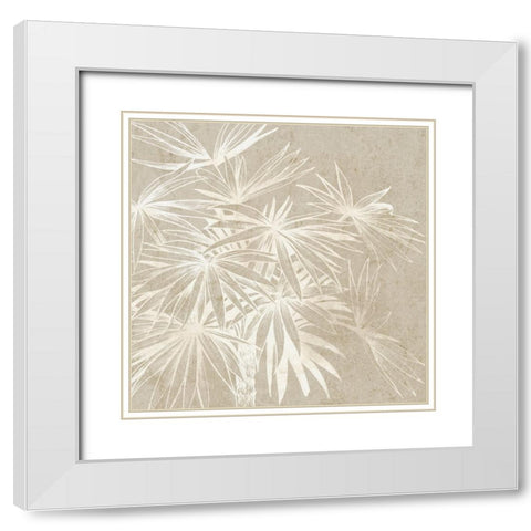 Palm Light II White Modern Wood Framed Art Print with Double Matting by Black, Alex