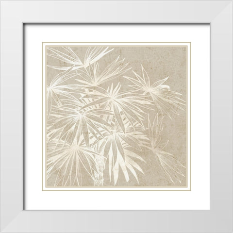 Palm Light II White Modern Wood Framed Art Print with Double Matting by Black, Alex