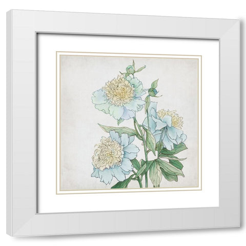 Delicate Botanical Blue I White Modern Wood Framed Art Print with Double Matting by Black, Alex