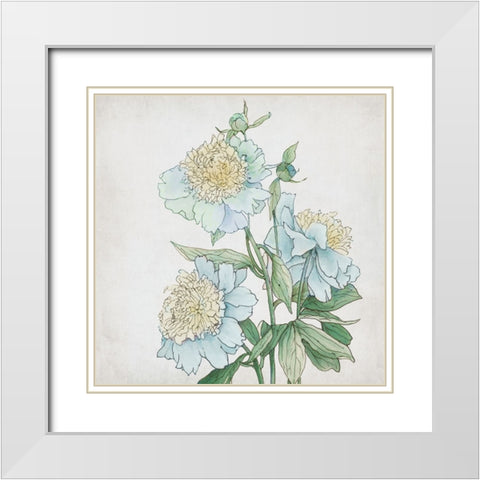 Delicate Botanical Blue I White Modern Wood Framed Art Print with Double Matting by Black, Alex