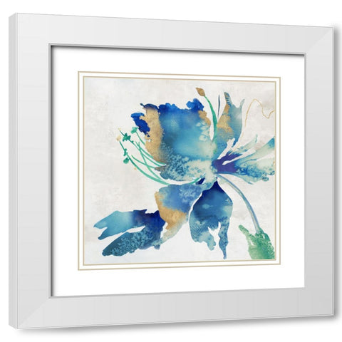 Sea Salt Floral II White Modern Wood Framed Art Print with Double Matting by Black, Alex