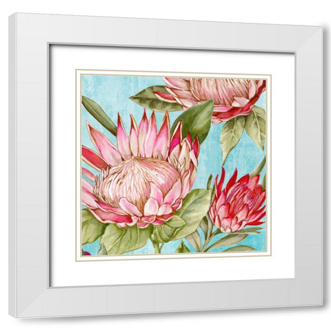 Popping King Protea II White Modern Wood Framed Art Print with Double Matting by Black, Alex