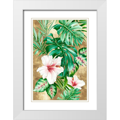 Tropical Cascade White Modern Wood Framed Art Print with Double Matting by Black, Alex
