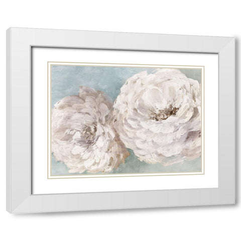 Enchanting Peonies White Modern Wood Framed Art Print with Double Matting by Black, Alex