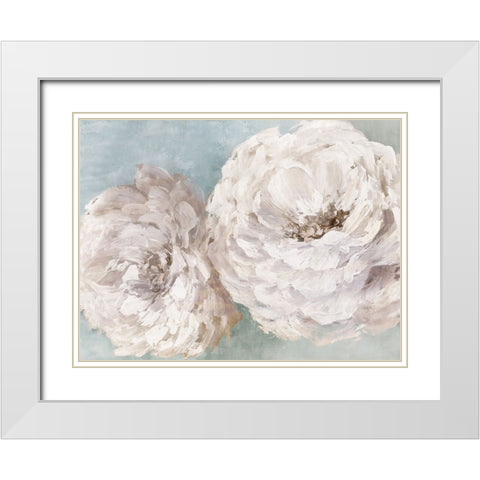 Enchanting Peonies White Modern Wood Framed Art Print with Double Matting by Black, Alex