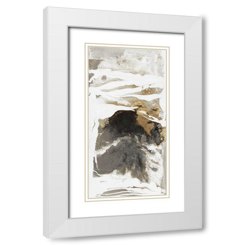 Momento I White Modern Wood Framed Art Print with Double Matting by PI Studio