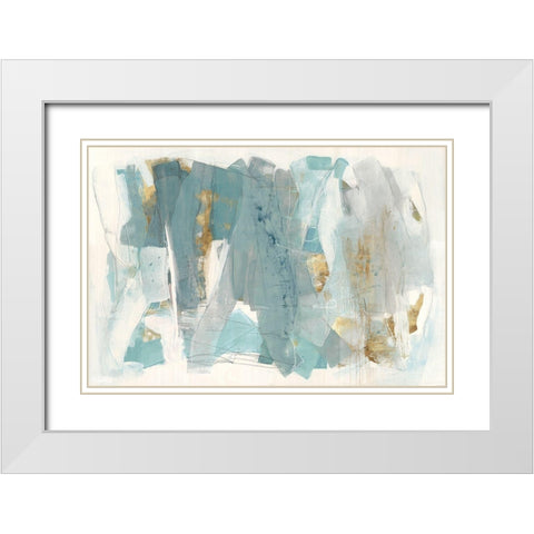 Blue Glaze  White Modern Wood Framed Art Print with Double Matting by Rowan, Grace