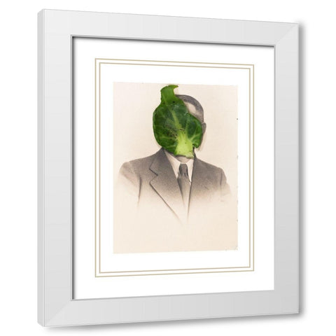 Sprout Head White Modern Wood Framed Art Print with Double Matting by Dickey, Ben