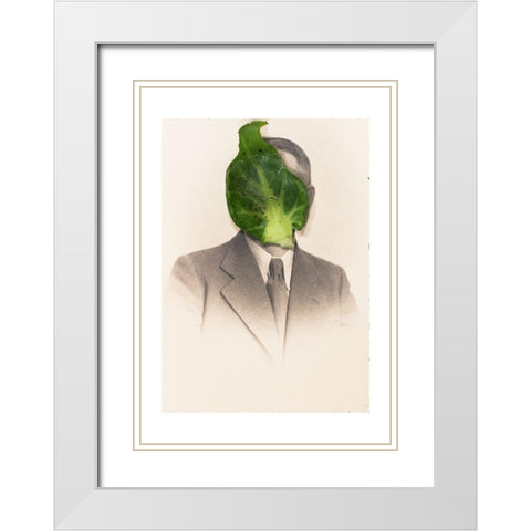 Sprout Head White Modern Wood Framed Art Print with Double Matting by Dickey, Ben