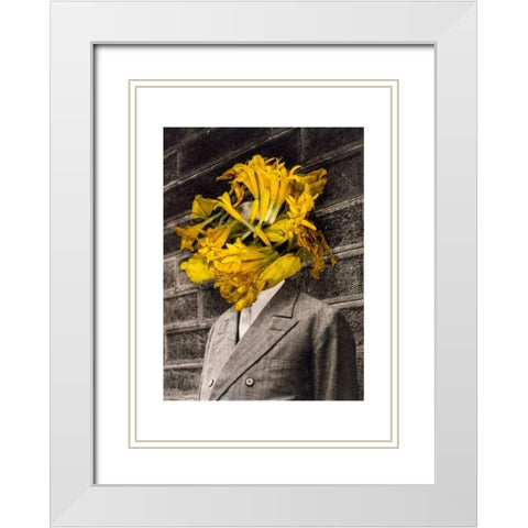 Flower Head White Modern Wood Framed Art Print with Double Matting by Dickey, Ben