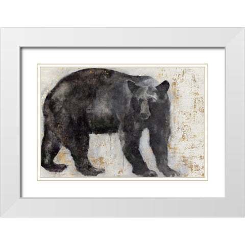 Bear Crossing II White Modern Wood Framed Art Print with Double Matting by Hawksley, Beverley