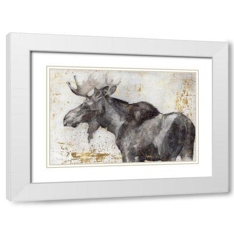 Alces Trail II White Modern Wood Framed Art Print with Double Matting by Hawksley, Beverley
