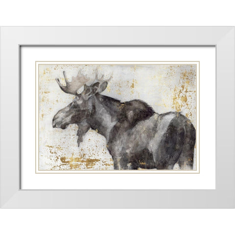 Alces Trail II White Modern Wood Framed Art Print with Double Matting by Hawksley, Beverley