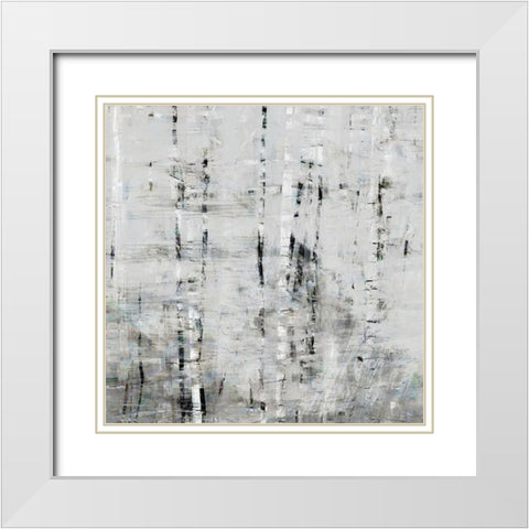 Birch Perspective Grey III White Modern Wood Framed Art Print with Double Matting by Bingham, John