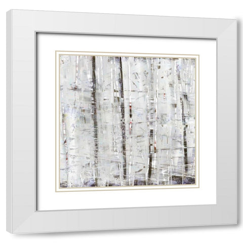 Birch Perspective Grey IV White Modern Wood Framed Art Print with Double Matting by Bingham, John