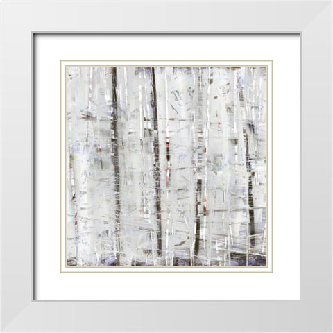 Birch Perspective Grey IV White Modern Wood Framed Art Print with Double Matting by Bingham, John