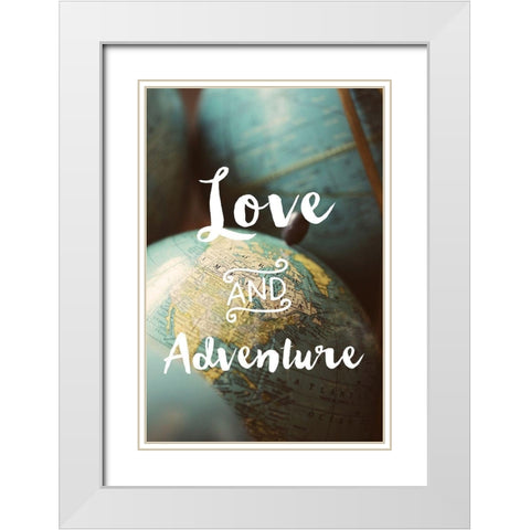 Love and Adventure White Modern Wood Framed Art Print with Double Matting by Bock, Alicia