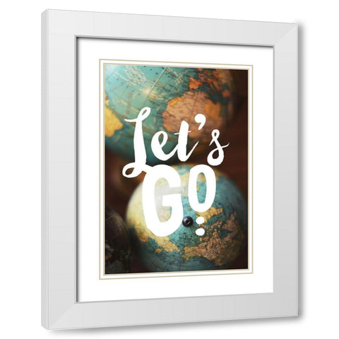 Lets Go on an Adventure White Modern Wood Framed Art Print with Double Matting by Bock, Alicia