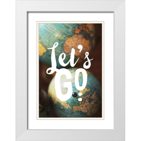 Lets Go on an Adventure White Modern Wood Framed Art Print with Double Matting by Bock, Alicia