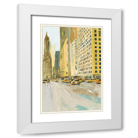 Early Manhattan White Modern Wood Framed Art Print with Double Matting by Errico And Slyp