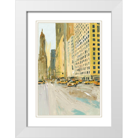 Early Manhattan White Modern Wood Framed Art Print with Double Matting by Errico And Slyp