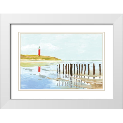 Lighthouse Coast White Modern Wood Framed Art Print with Double Matting by Errico and Slyp