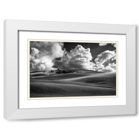 Palouse Bliss White Modern Wood Framed Art Print with Double Matting by Berk