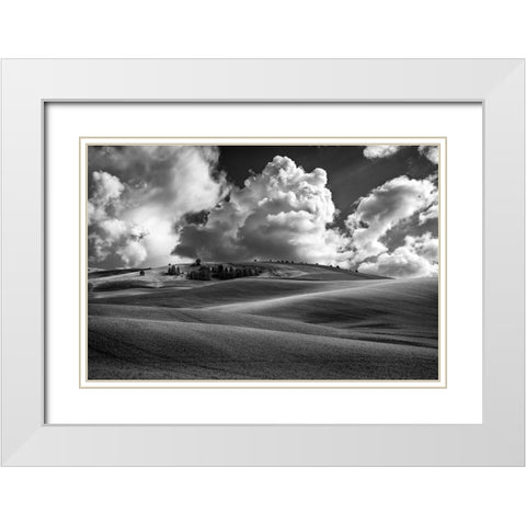 Palouse Bliss White Modern Wood Framed Art Print with Double Matting by Berk