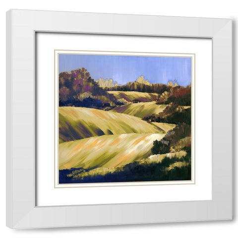 Across the Fields II White Modern Wood Framed Art Print with Double Matting by Broome, Marianne