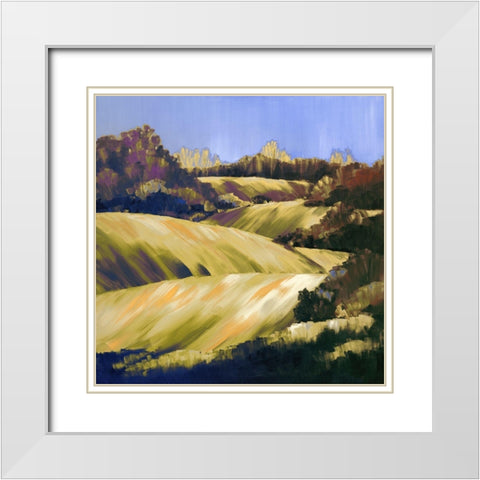 Across the Fields II White Modern Wood Framed Art Print with Double Matting by Broome, Marianne