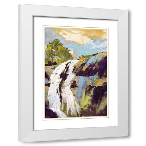 Falls White Modern Wood Framed Art Print with Double Matting by Broome, Marianne