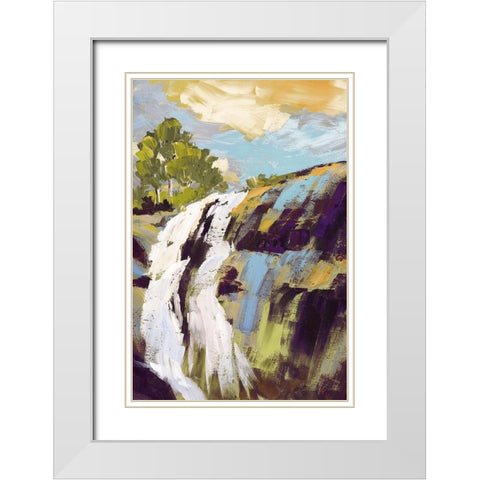 Falls White Modern Wood Framed Art Print with Double Matting by Broome, Marianne