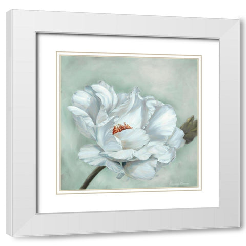 Precious Peony I White Modern Wood Framed Art Print with Double Matting by Broome, Marianne