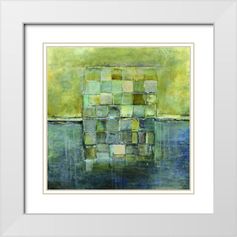 Capiz Tiles White Modern Wood Framed Art Print with Double Matting by Dolce, Carmen