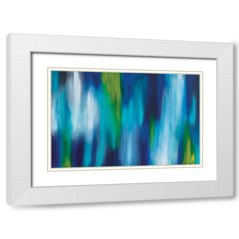 Aquos White Modern Wood Framed Art Print with Double Matting by Soccio, Christine