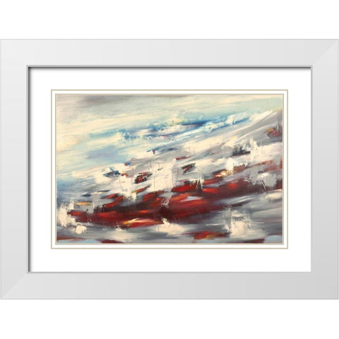Solitude White Modern Wood Framed Art Print with Double Matting by Ligeros, Cynthia