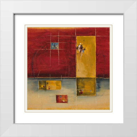 Convergence White Modern Wood Framed Art Print with Double Matting by Ligeros, Cynthia