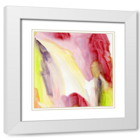 Crystaline II White Modern Wood Framed Art Print with Double Matting by Essue, Christine