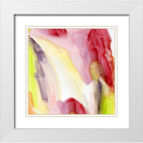 Crystaline II White Modern Wood Framed Art Print with Double Matting by Essue, Christine