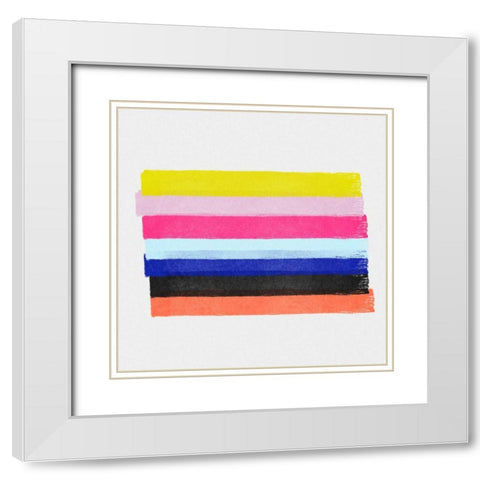 Linear Illusions III White Modern Wood Framed Art Print with Double Matting by Essue, Christina