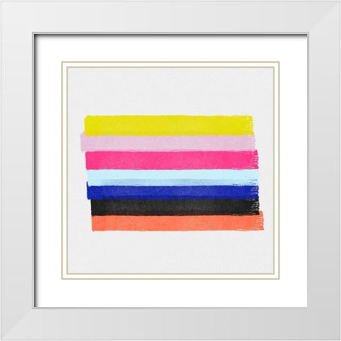 Linear Illusions III White Modern Wood Framed Art Print with Double Matting by Essue, Christina